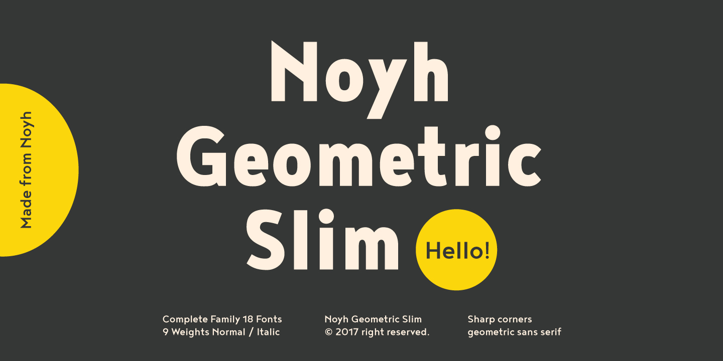 Пример шрифта Noyh Geometric Slim #1